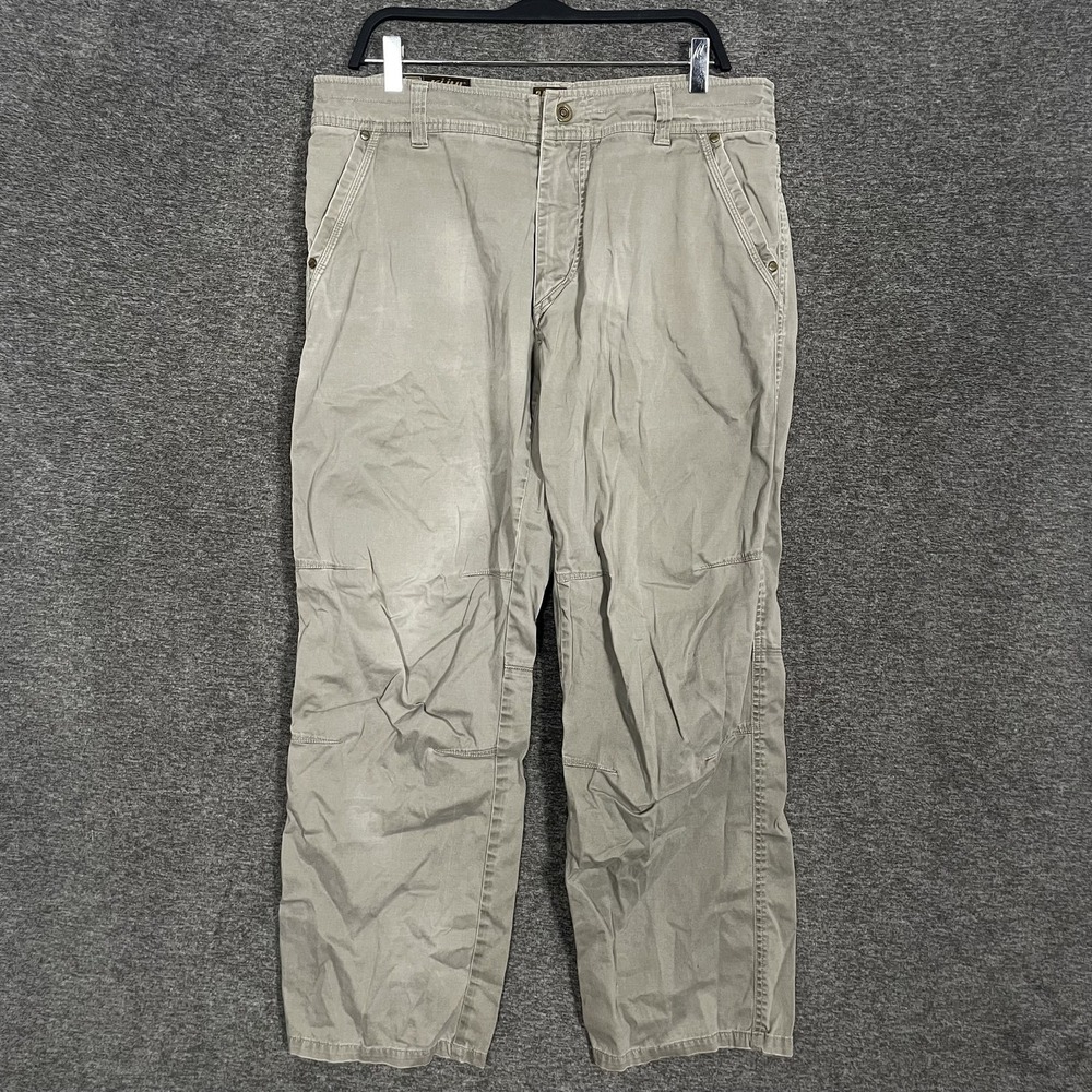 Kuhl Slackr Pants Mens 34x30 Beige Crag Series Stretch Patina Dye Hiking Outdoor